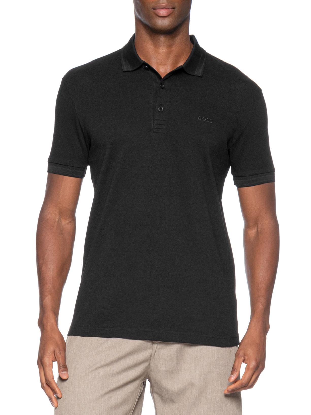 Polo Masculina Paddy Regular Fit Preto Boss