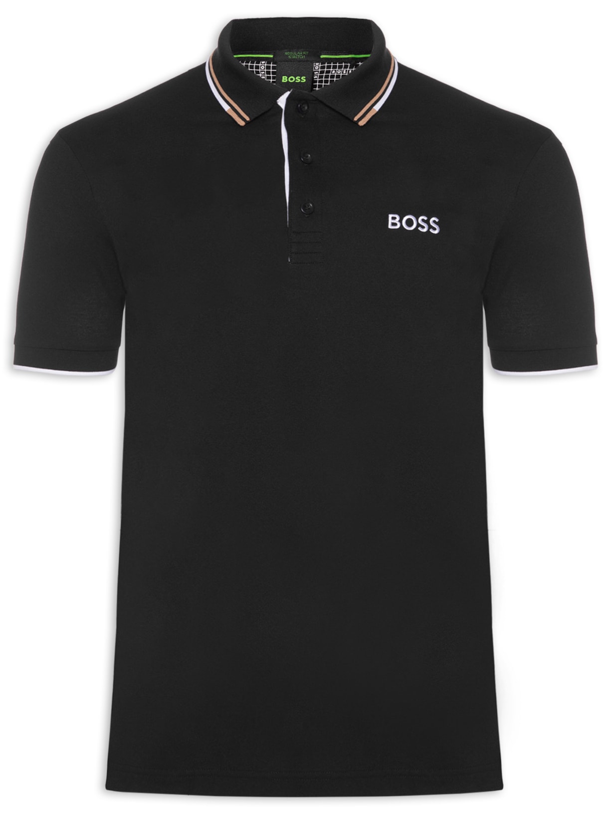 Polo Masculina Paddy Regular Fit Preto Boss