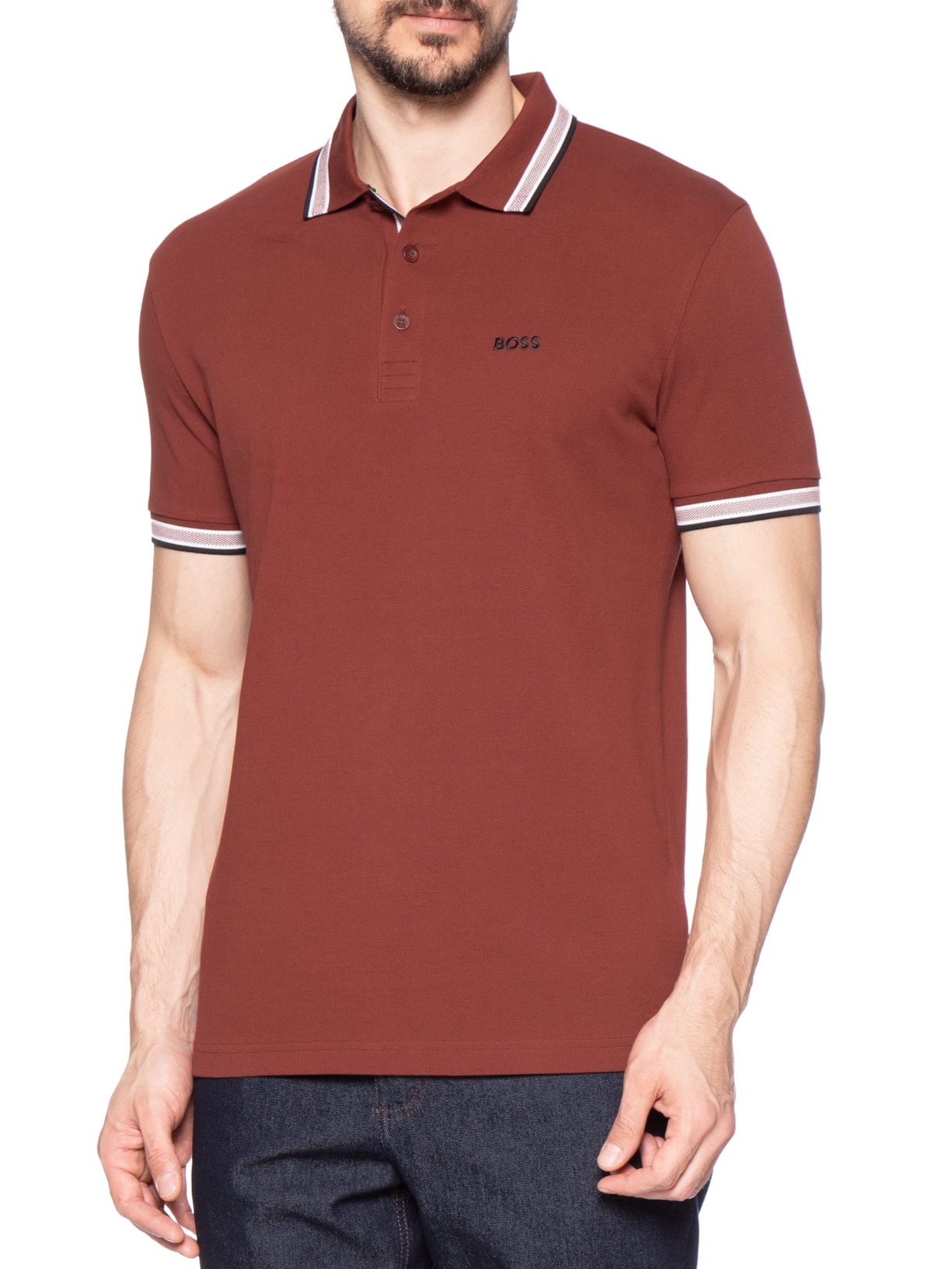 Polo Masculina Paddy Regular Fit  Rosa Boss