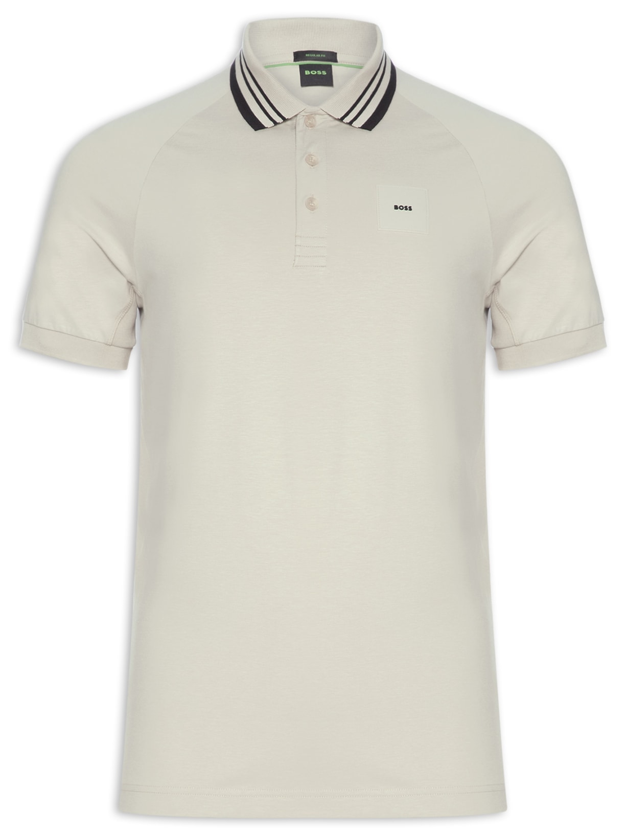 Polo Masculina Paddy Rib Bege Boss