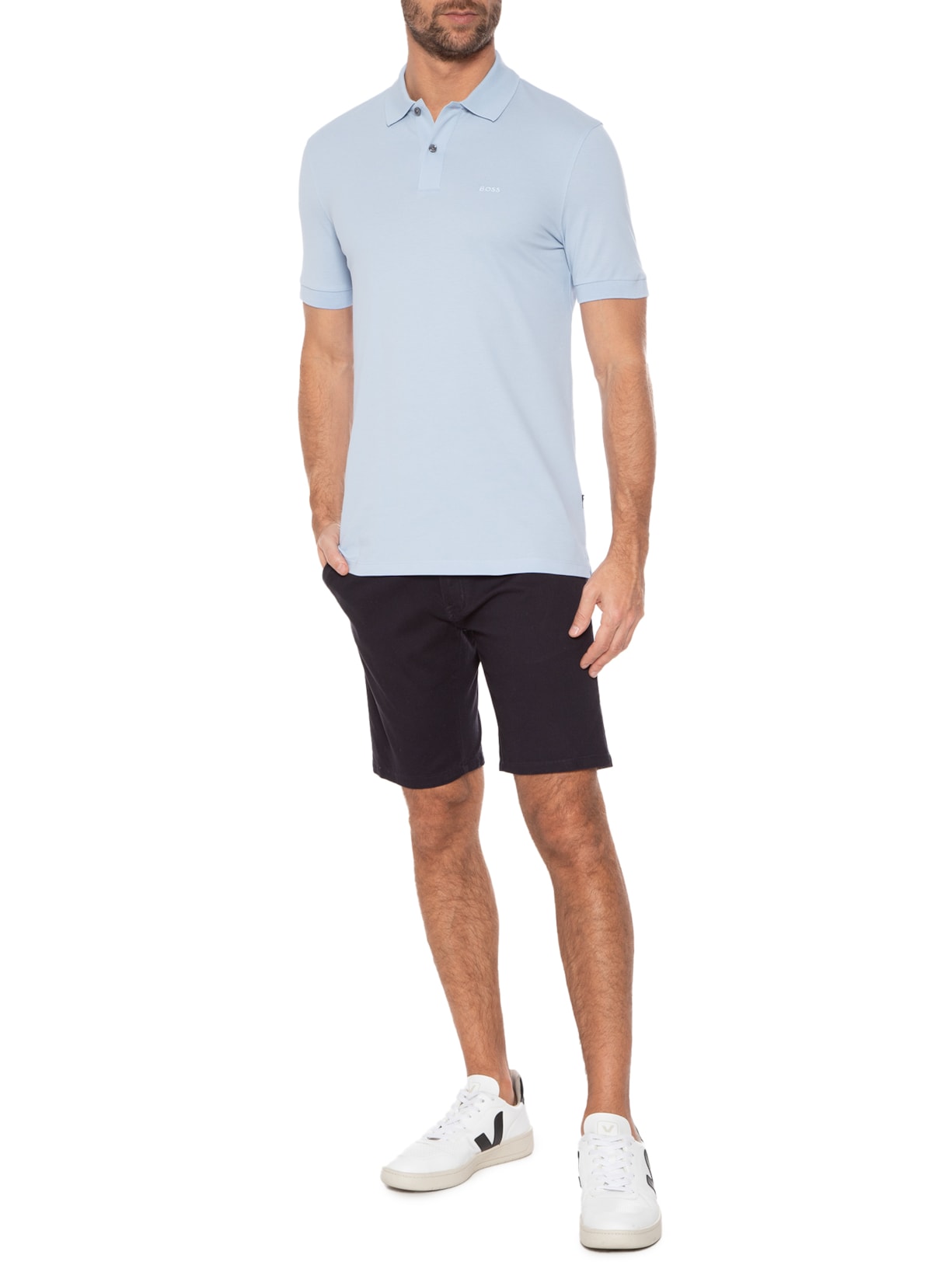 Polo Masculina Pallas Azul Boss