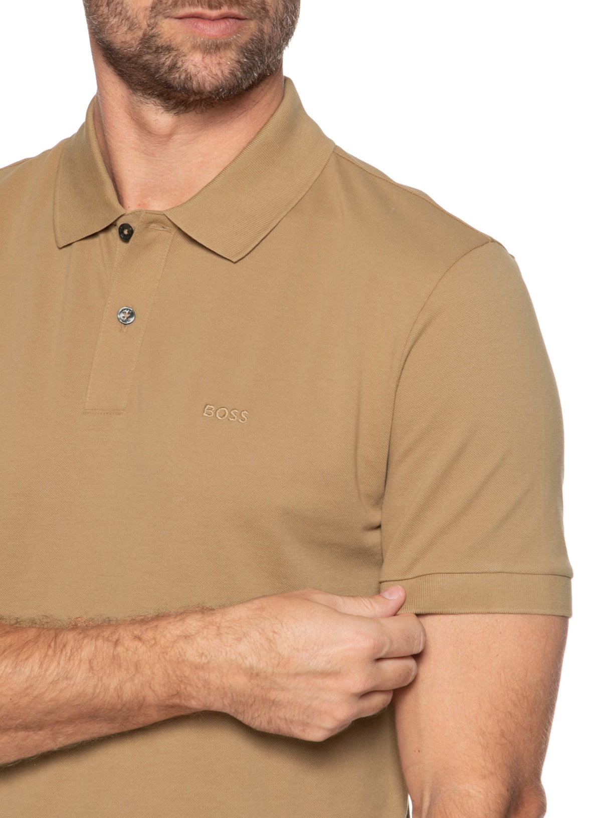 Polo Masculina Pallas Bege Boss