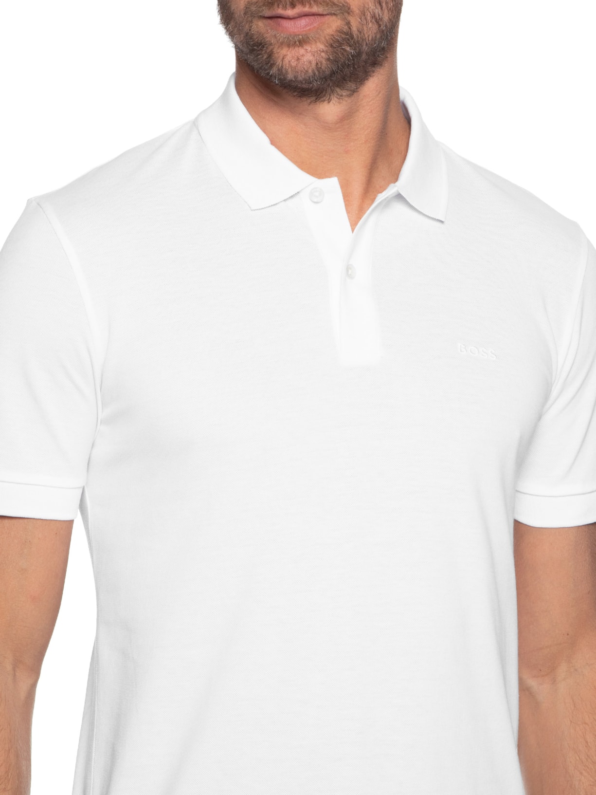 Polo Masculina Pallas Branco  Boss