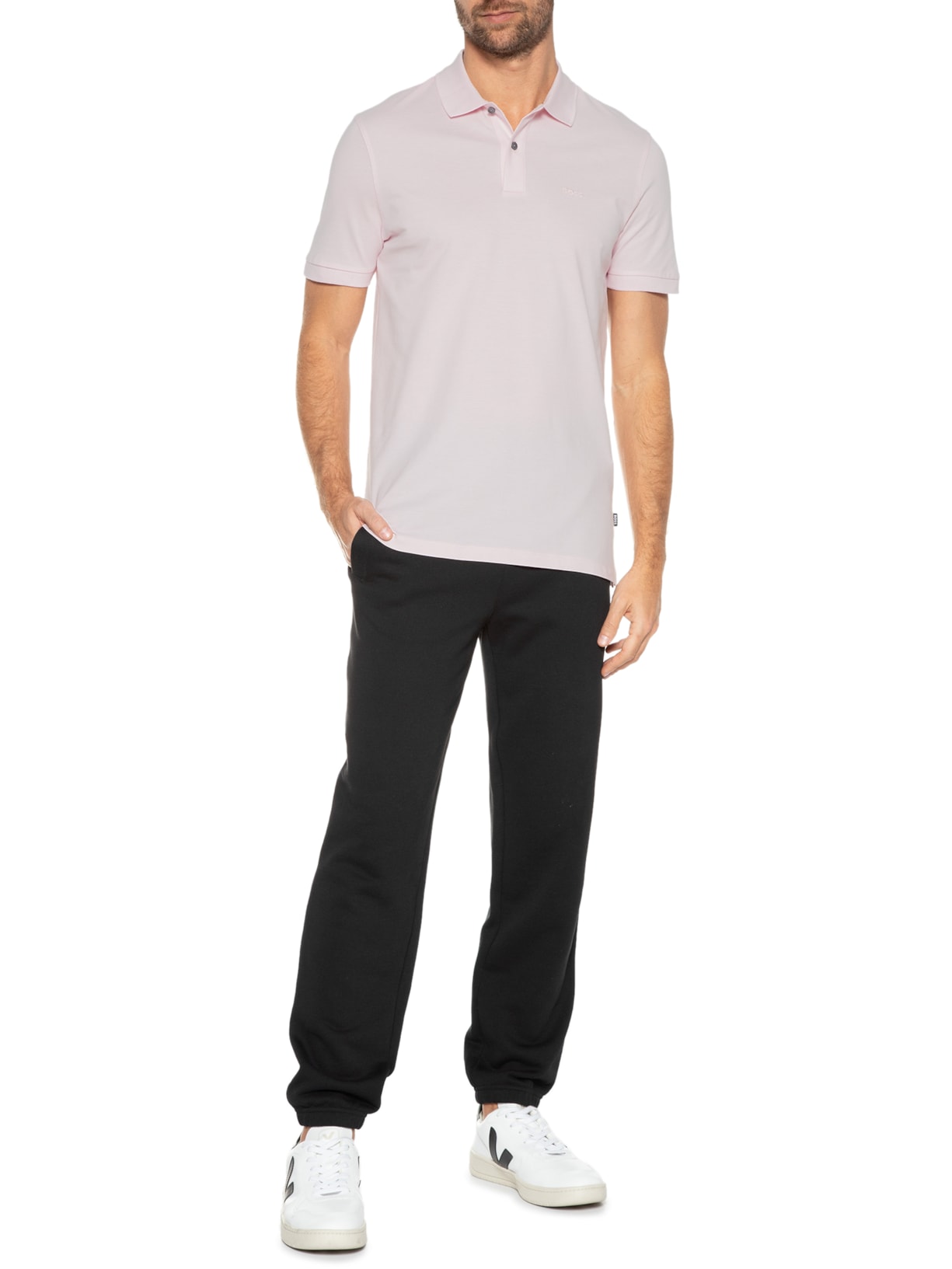 Polo Masculina Pallas Rosa Boss