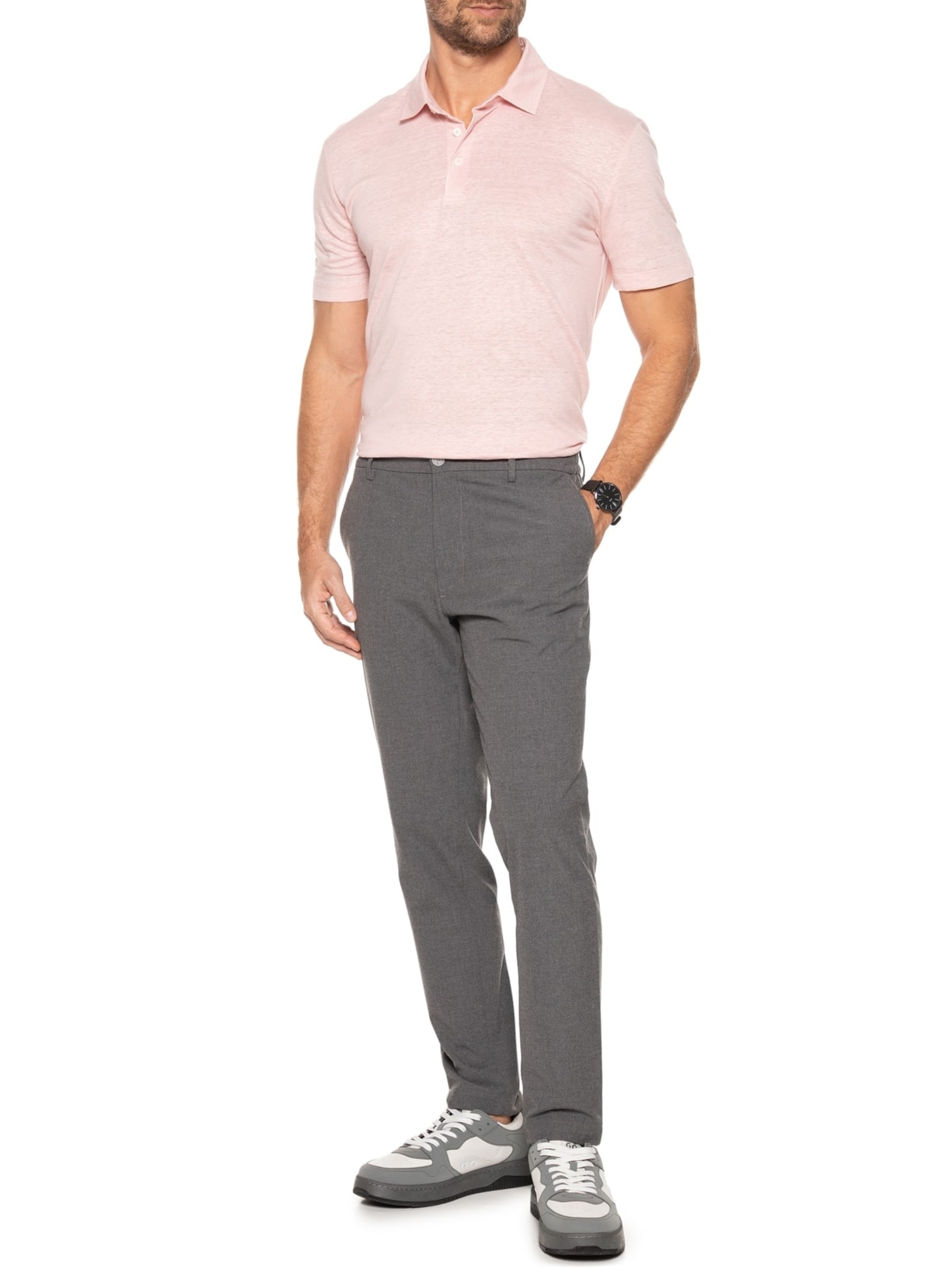 Polo Masculina Paris 7 Collab Beckham Regular Fit  Rosa Boss