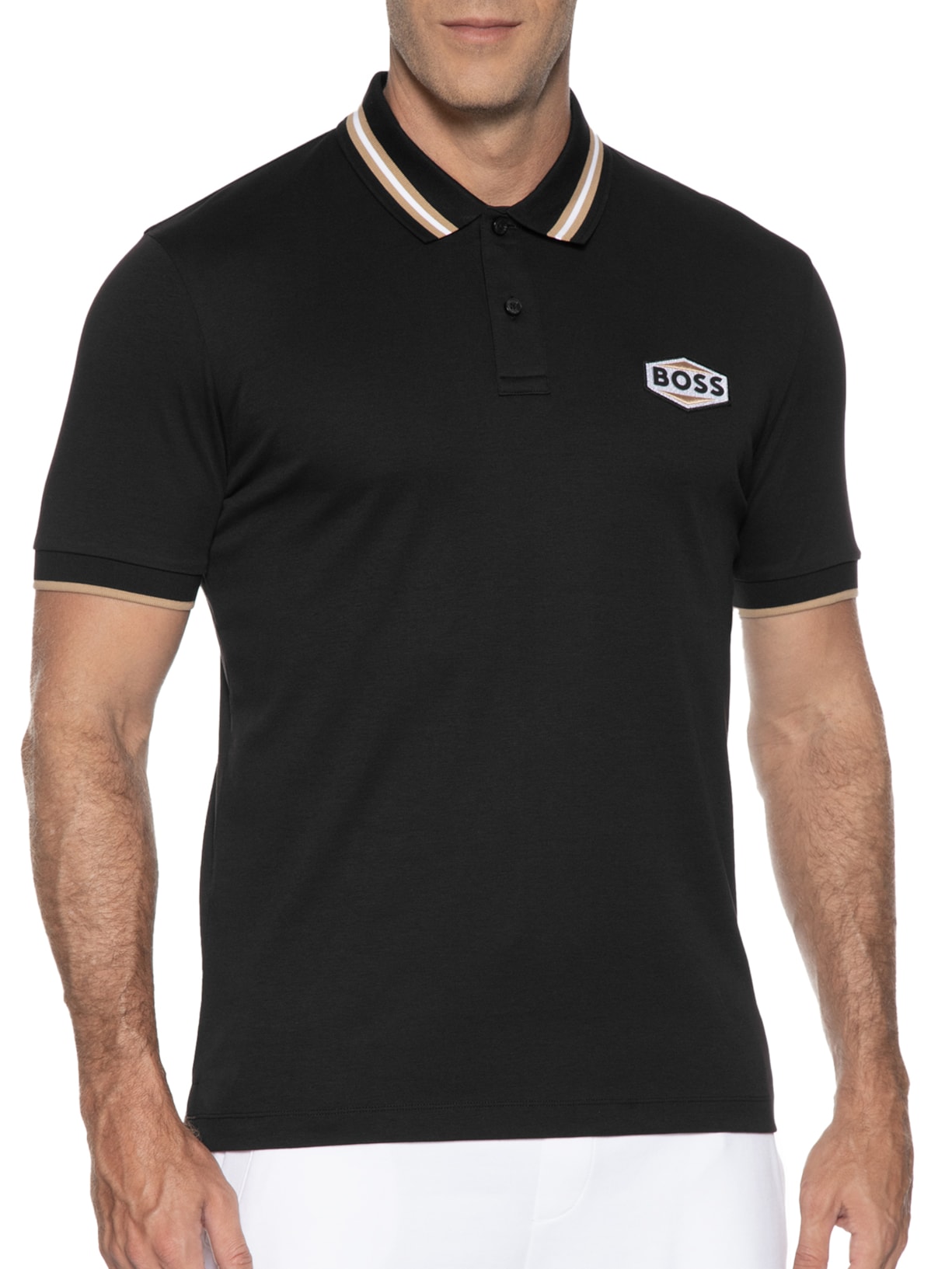 Polo Masculina Parlay 194 Preto Boss