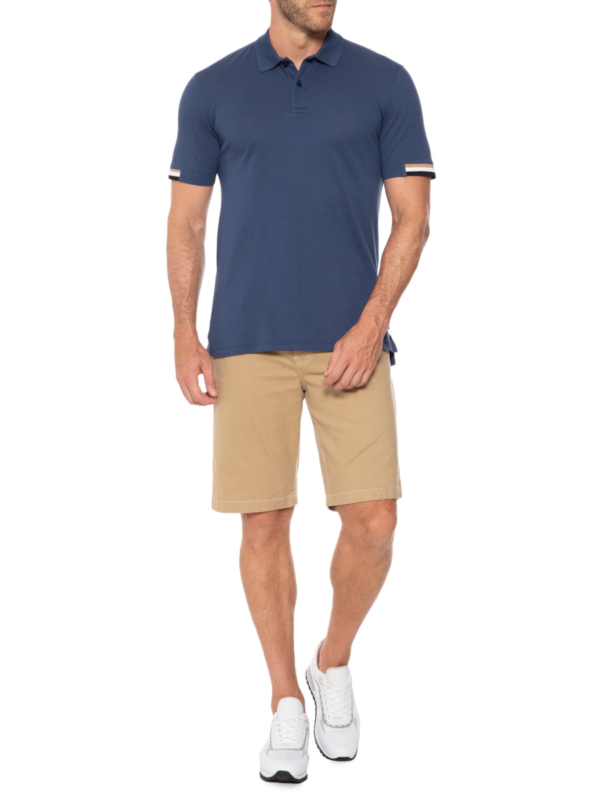 Polo Masculina Parlay Azul Boss