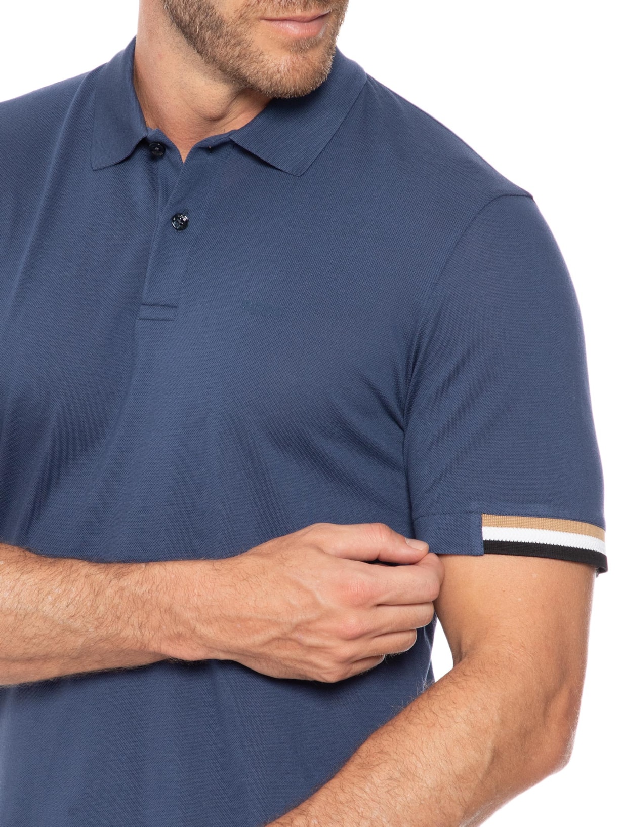 Polo Masculina Parlay Azul Boss