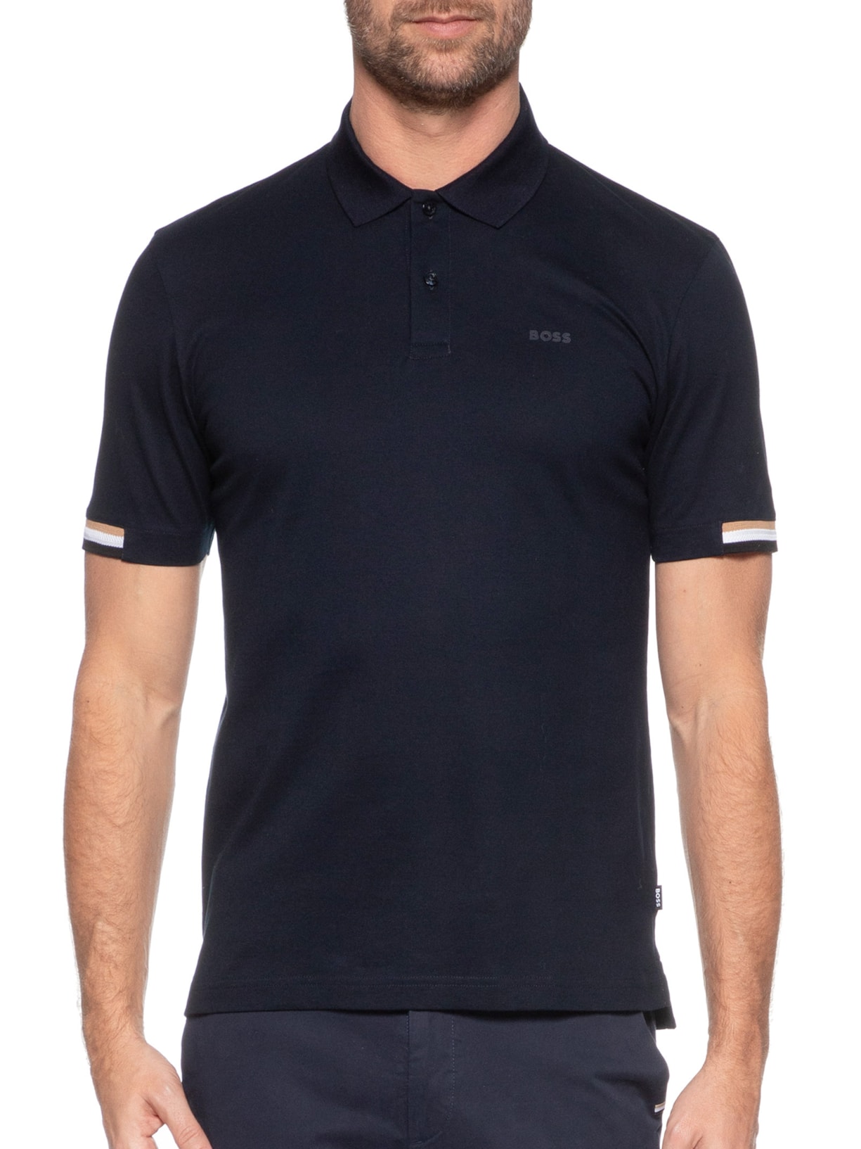 Polo Masculina Parlay Azul Boss