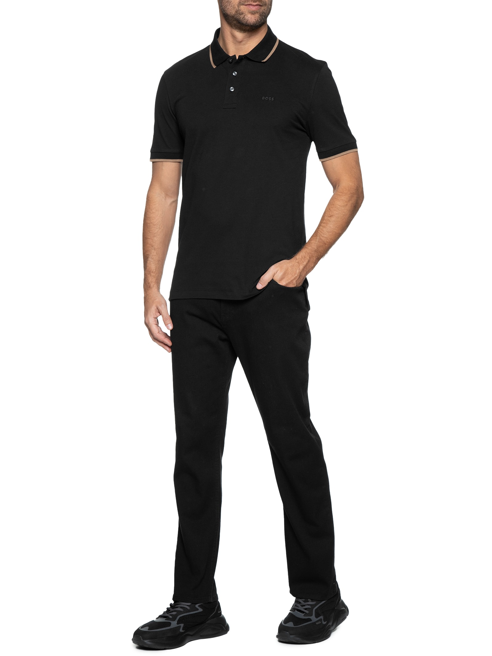Boss - Polo Masculina Parlay - Preto