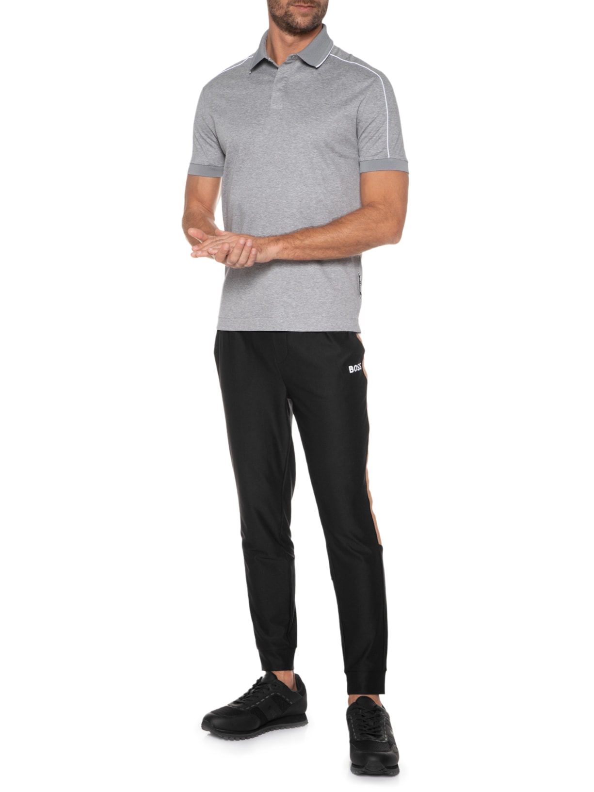 Polo Masculina Penrose 260 Cinza Boss