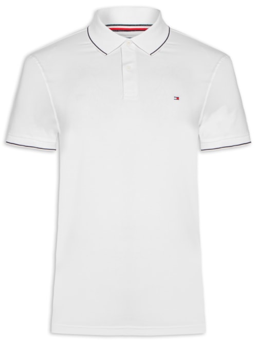 Polo Masculina Performance Jersey Reg - Branco