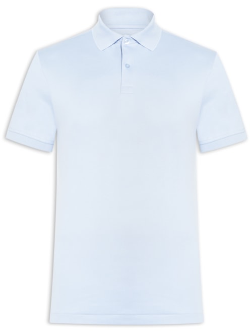 Polo Masculina Pima Cotton com Botões - Azul