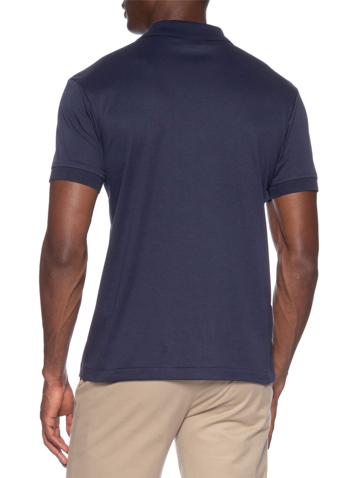 Polo Masculina Pima Cotton Com Botões Azul Paramount Alfaiataria