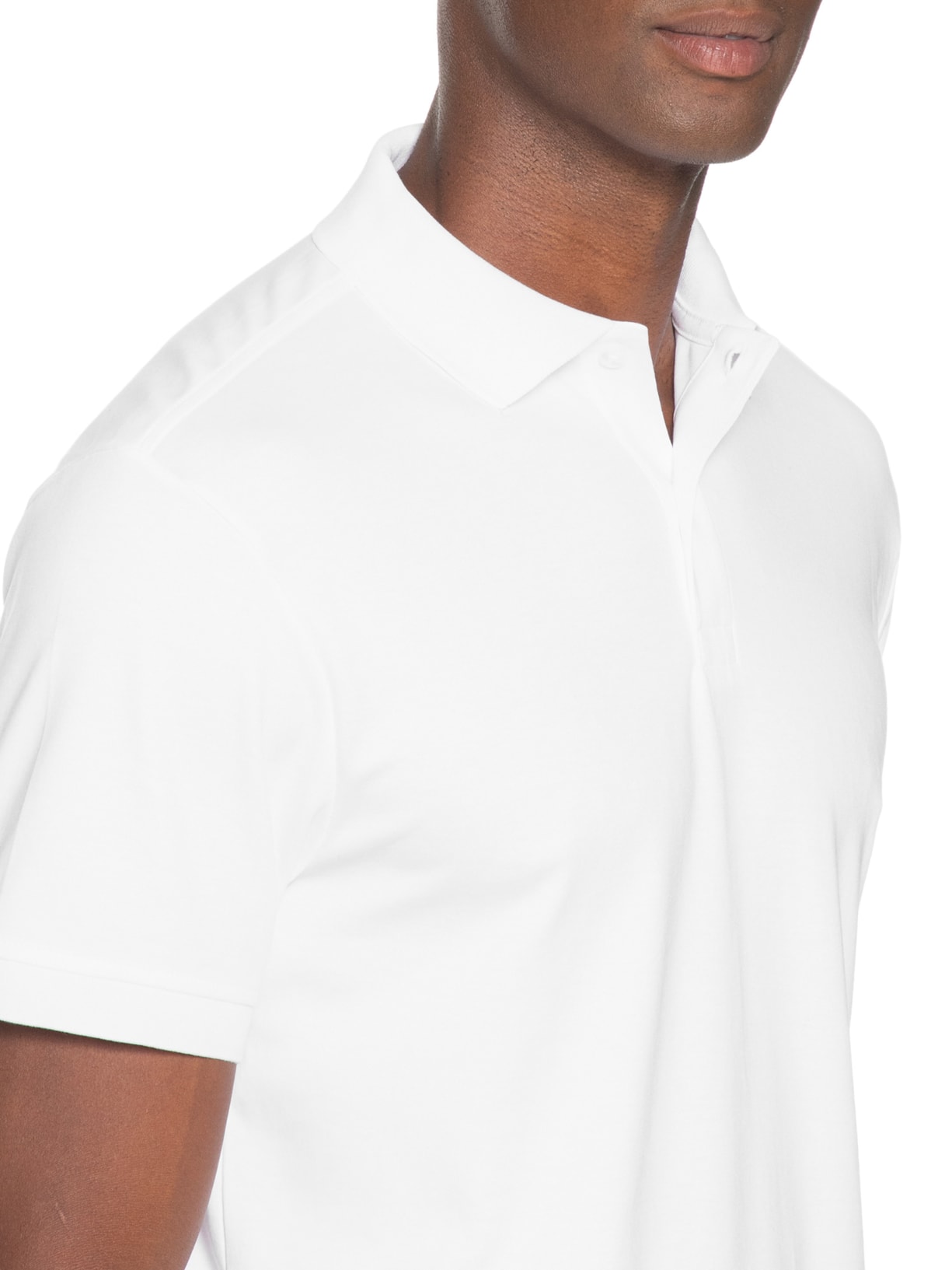Polo Masculina Pima Cotton com Botões Branco Paramount Alfaiataria