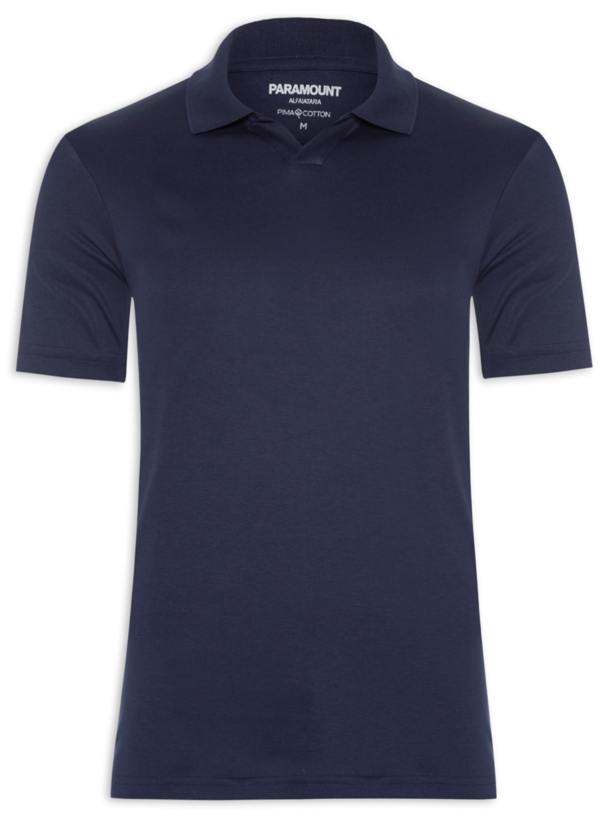 Polo Masculina Pima Cotton Gola V - Azul