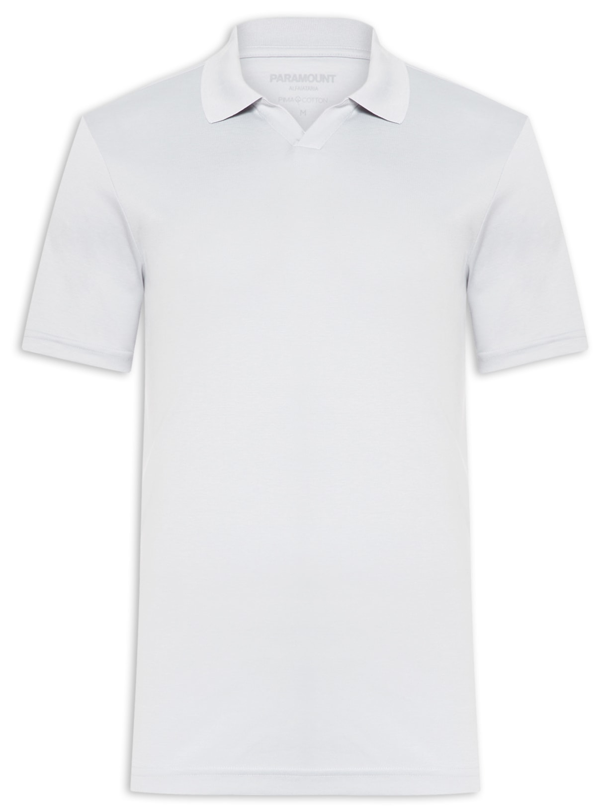 Polo Masculina Pima Cotton Gola V Cinza Paramount Alfaiataria