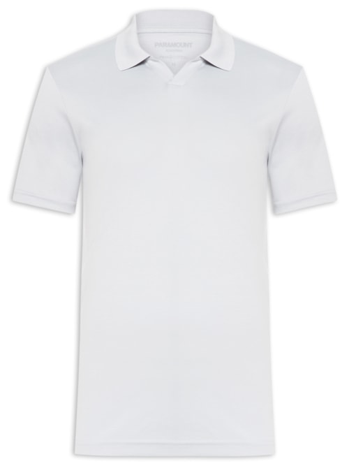 Polo Masculina Pima Cotton Gola V - Cinza