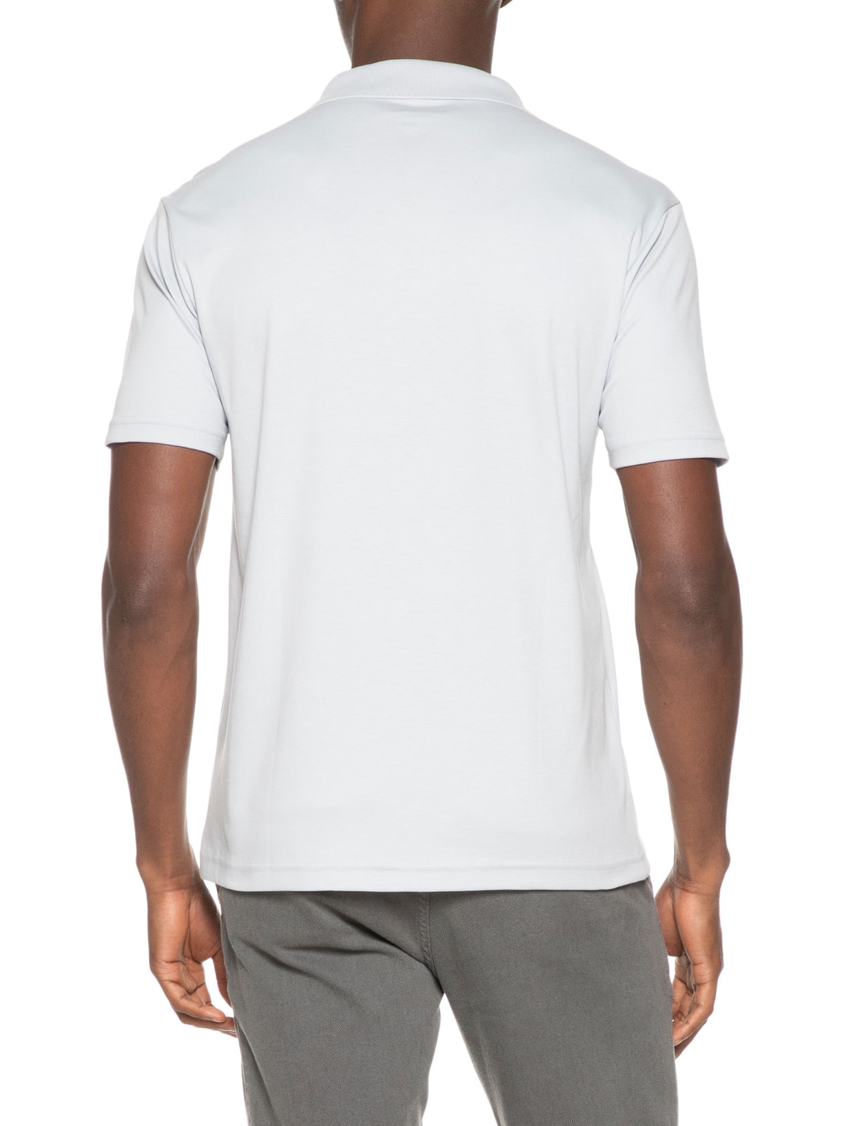 Polo Masculina Pima Cotton Gola V Cinza Paramount Alfaiataria