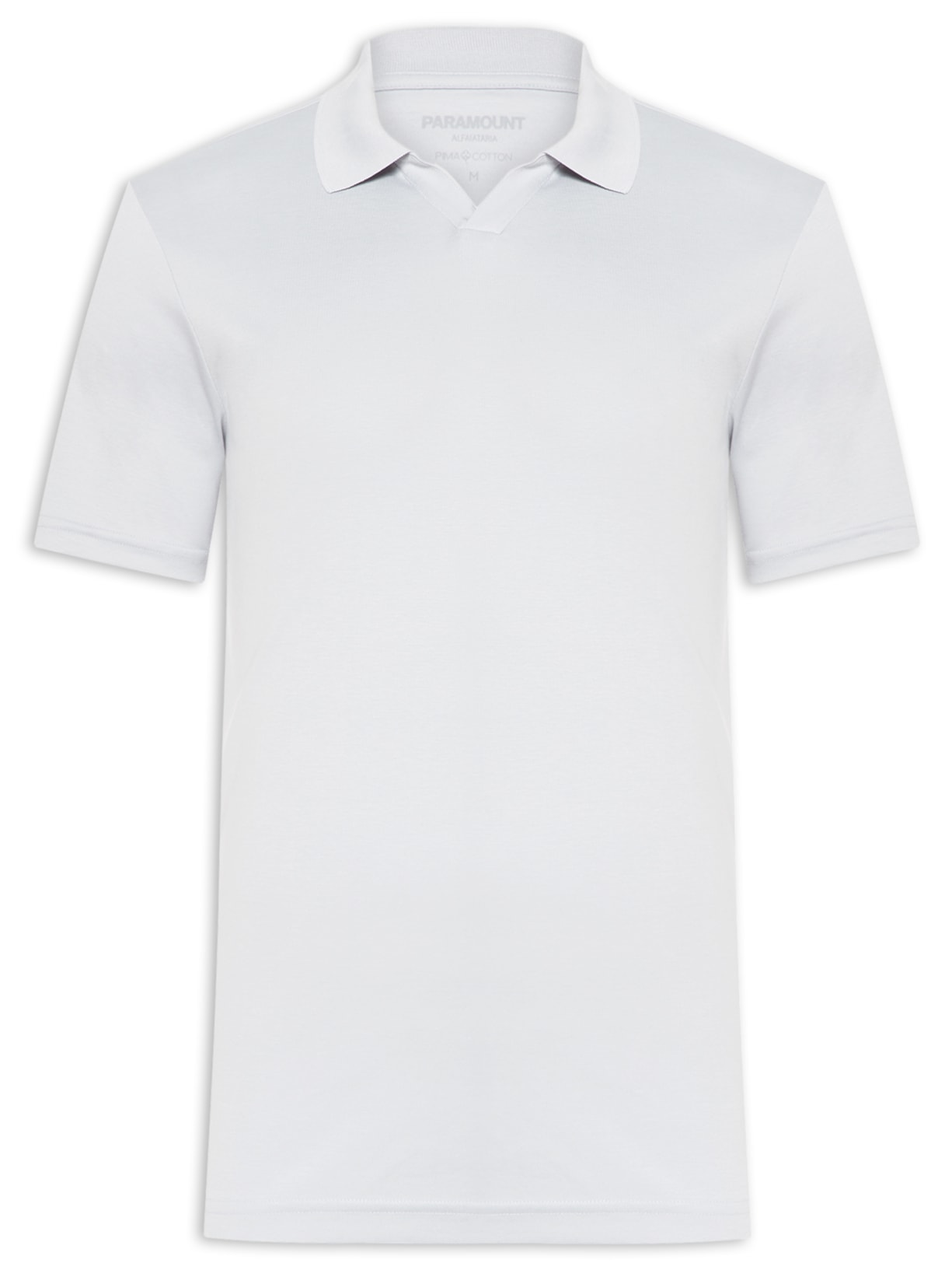 Polo Masculina Pima Cotton Gola V - Cinza