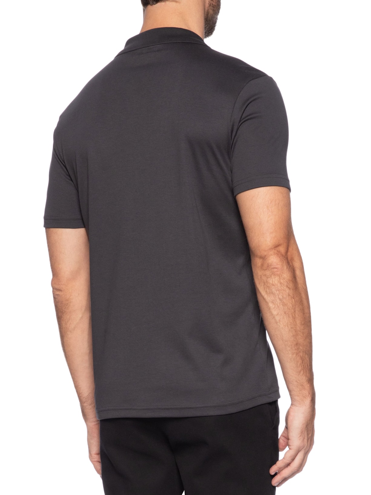  Polo Masculina Pima Cotton Gola V Cinza Paramount Alfaiataria