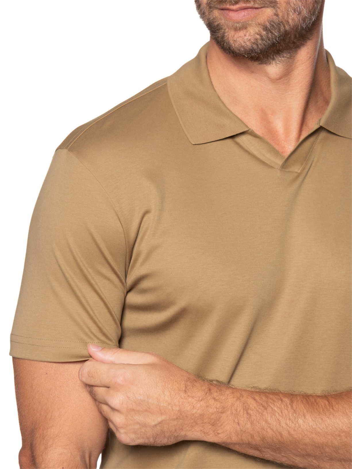 Polo Masculina Pima Cotton Marrom Paramount Alfaiataria