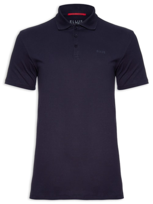 Polo Masculina Pima Easa Mirror Classic Manga Curta - Azul