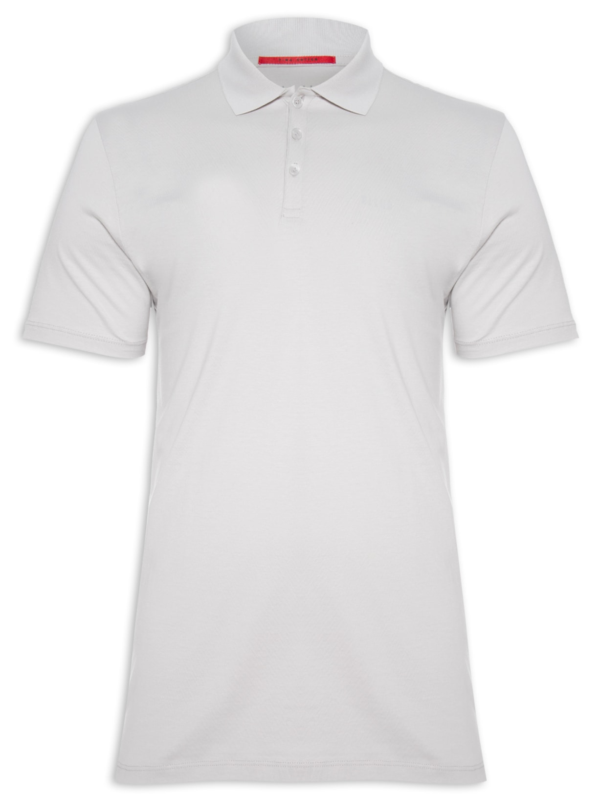 Polo Masculina Pima Easa Mirror Classic Manga Curta - Cinza