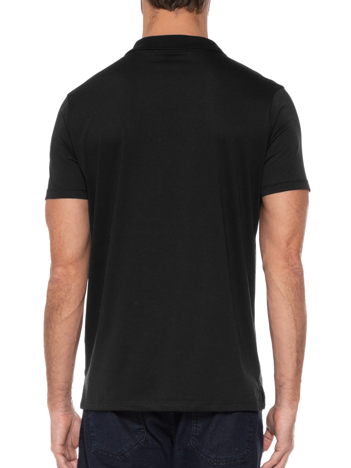 Polo Masculina Pima Easa Mirror Classic Manga Curta Preto Ellus