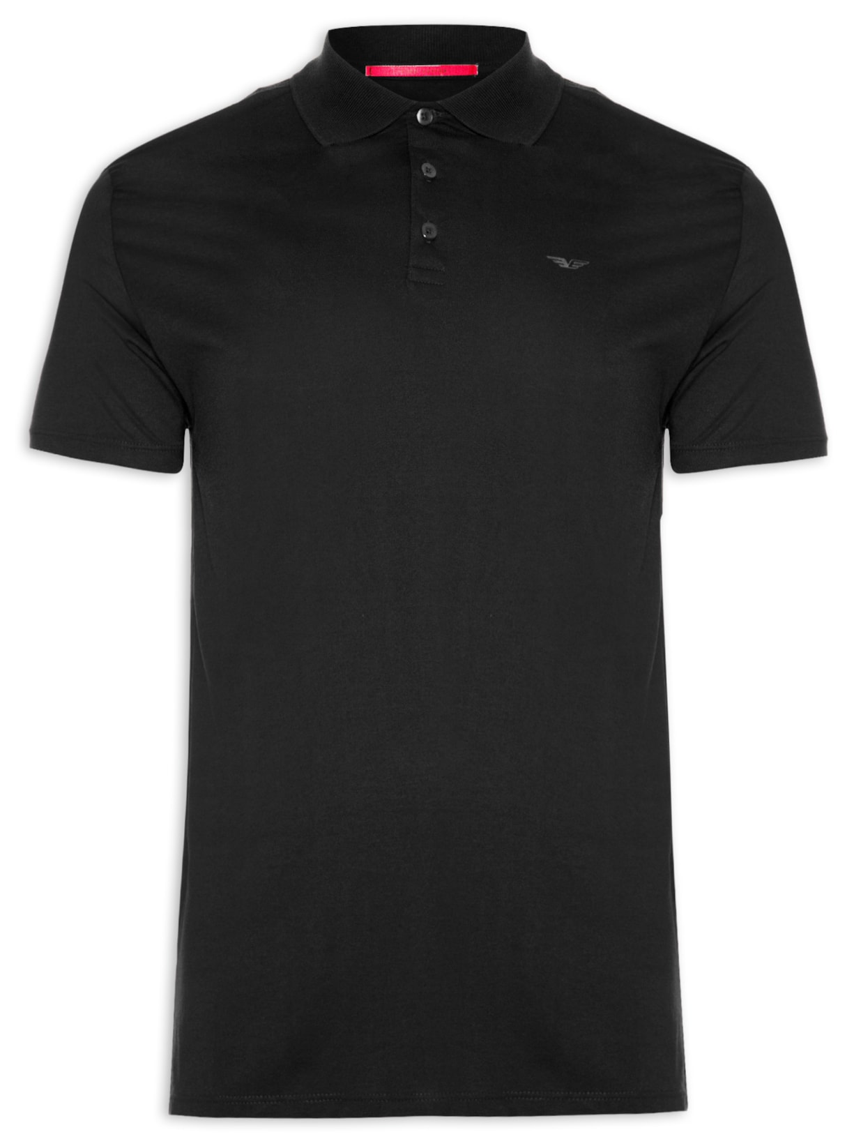 Polo Masculina Pima Easa Mirror Classic Manga Curta Preto Ellus