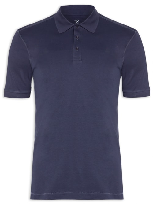 Polo Masculina Pima Manga Curta Regular Fit - Azul
