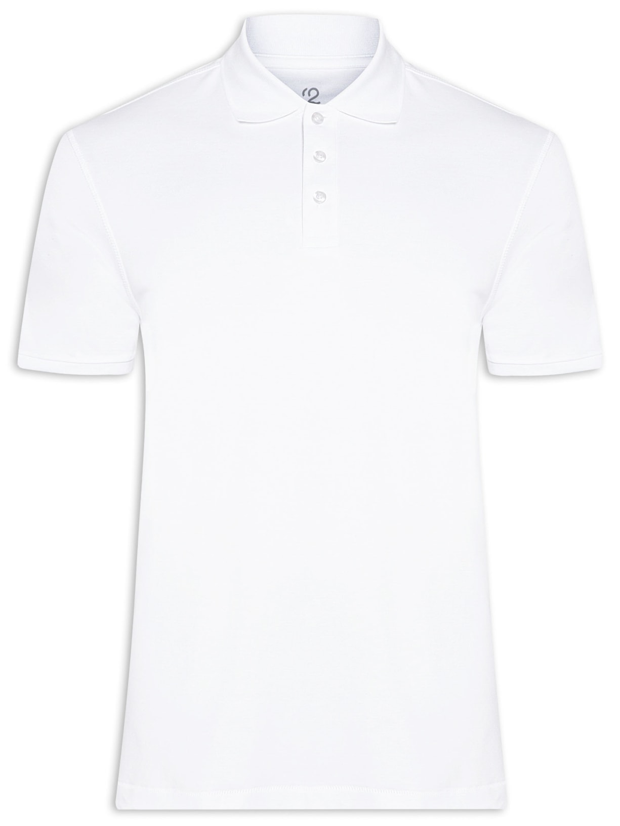 Polo Masculina Pima Manga Curta Regular Fit Malha - Branco