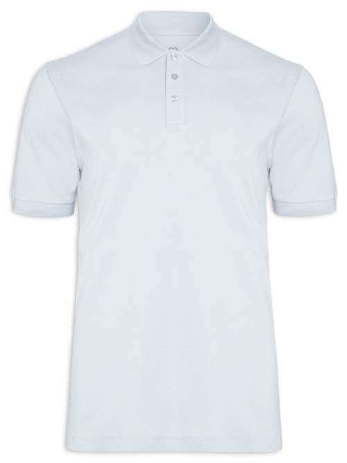 Polo Masculina Pima Manga Curta Regular Fit Piquet - Azul
