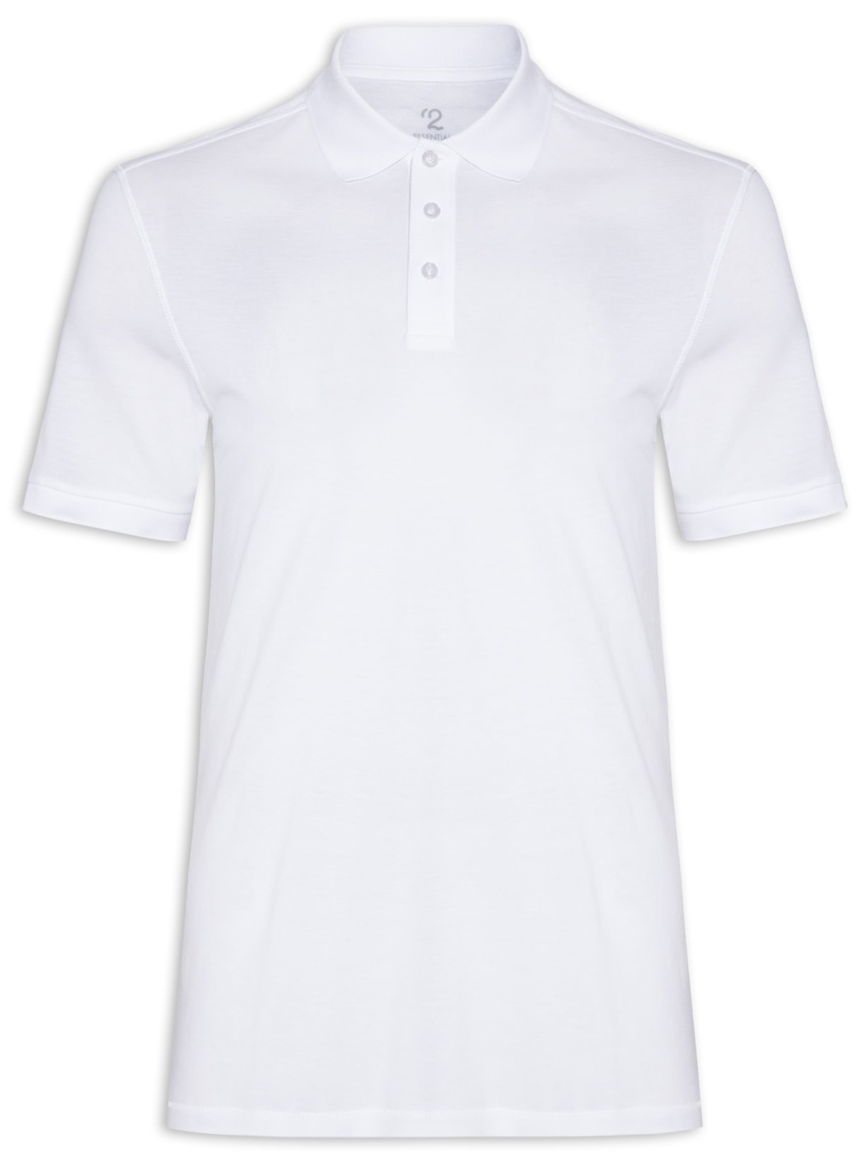 Polo Masculina Pima Manga Curta Regular Fit Piquet - Branco
