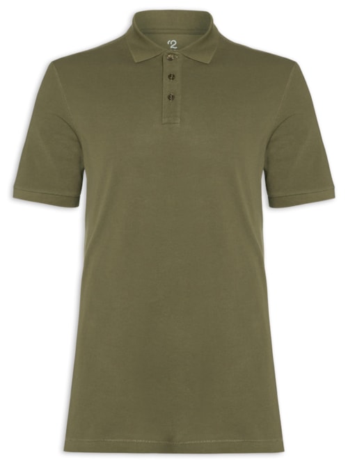 Polo Masculina Pima Manga Curta Regular Fit Piquet - Verde