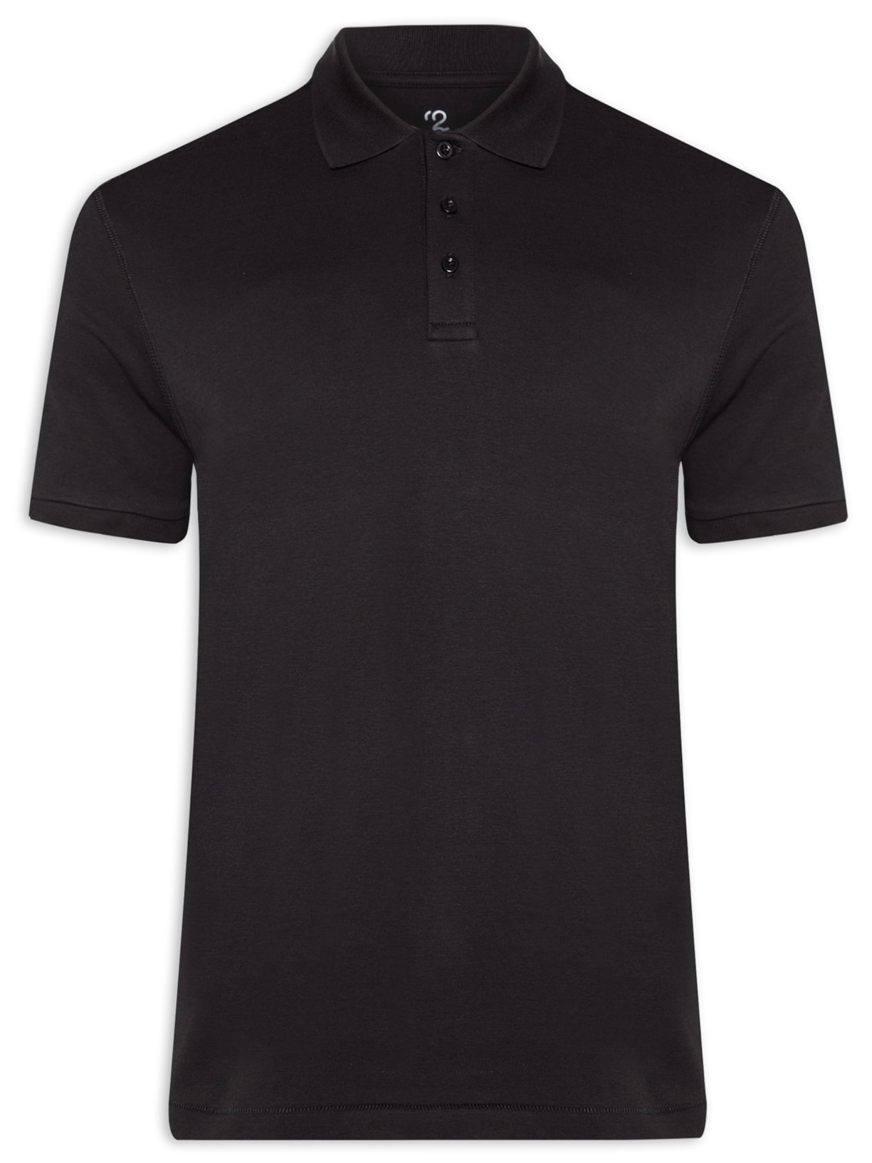 Polo Masculina Pima Manga Curta Regular Fit - Preto