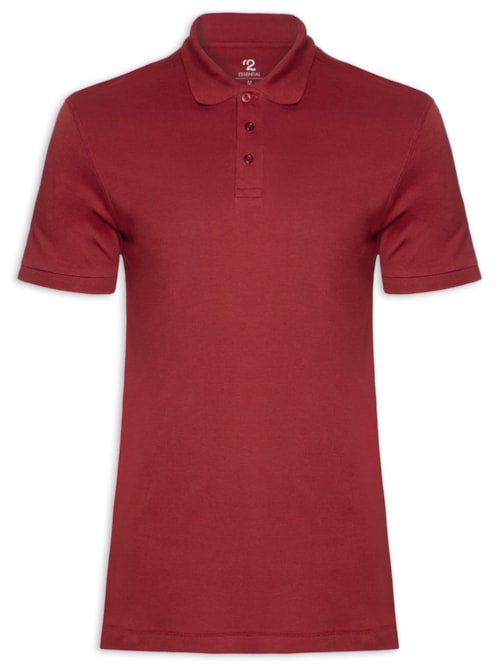 Polo Masculina Pima Manga Curta Regular Fit - Vermelho