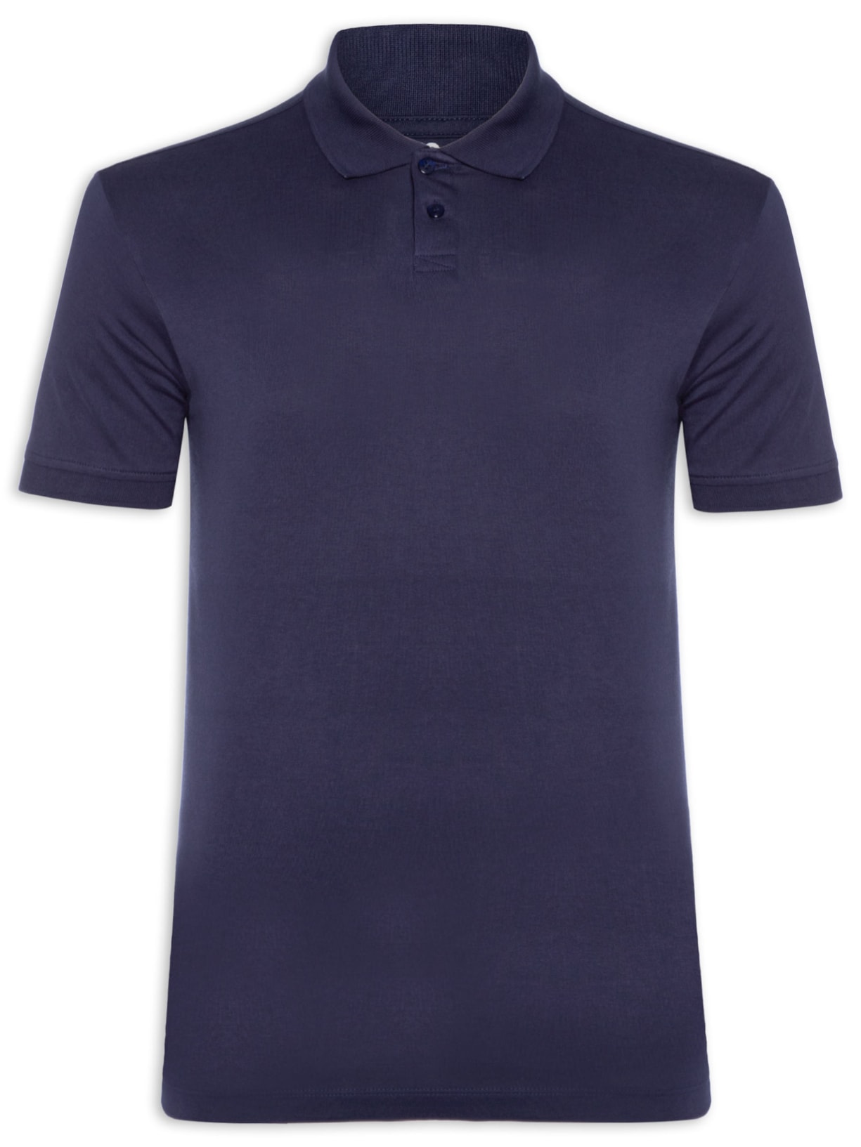 Polo Masculina Pima Manga Curta Slim - Azul