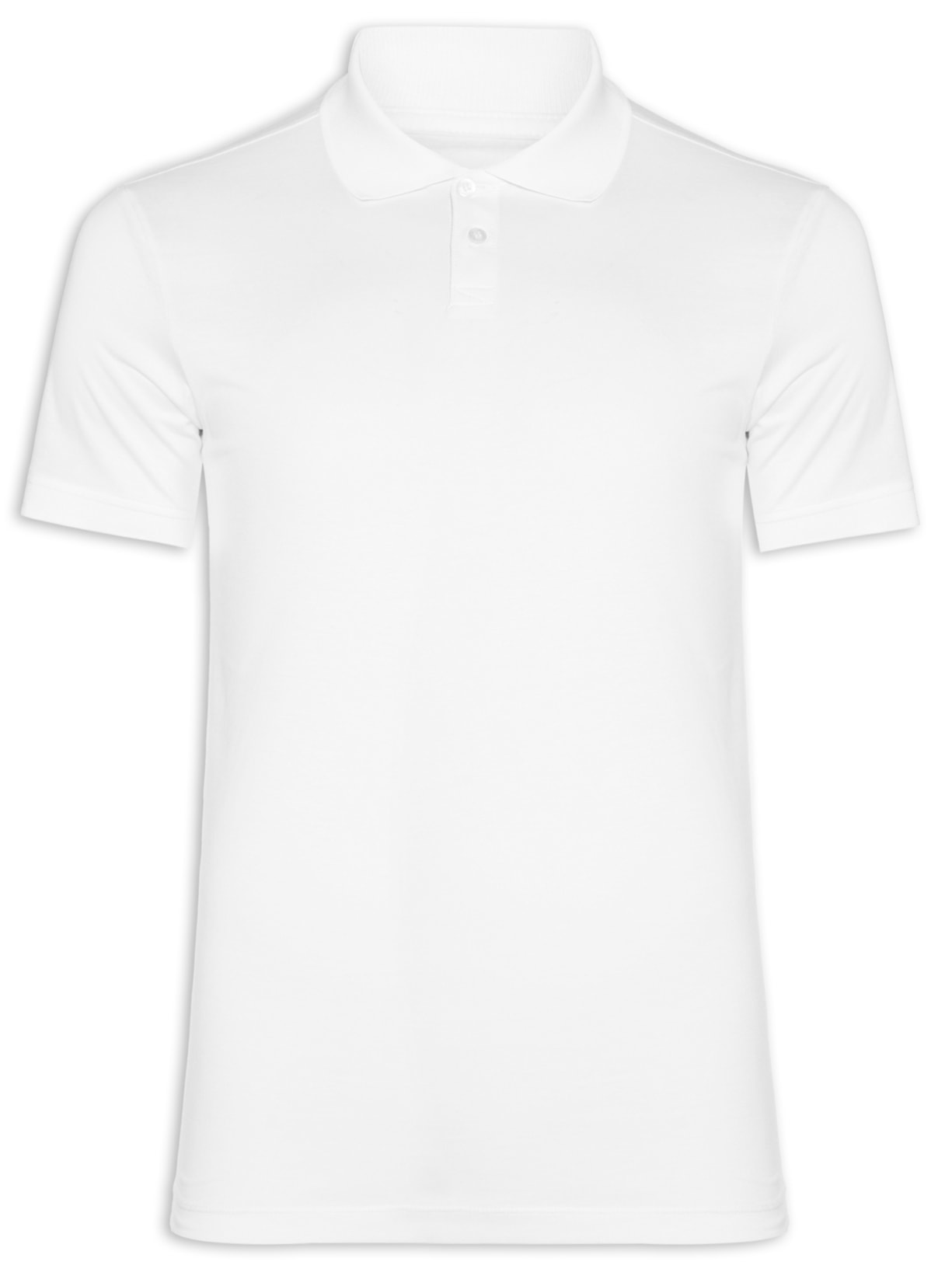 Polo Masculina Pima Manga Curta Slim - Branco