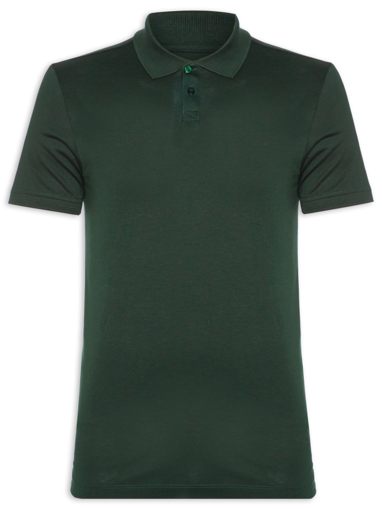 Polo Masculina Pima Manga Curta Slim Verde '2 Essential