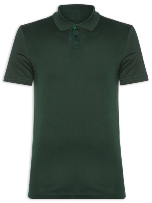 Polo Masculina Pima Manga Curta Slim - Verde