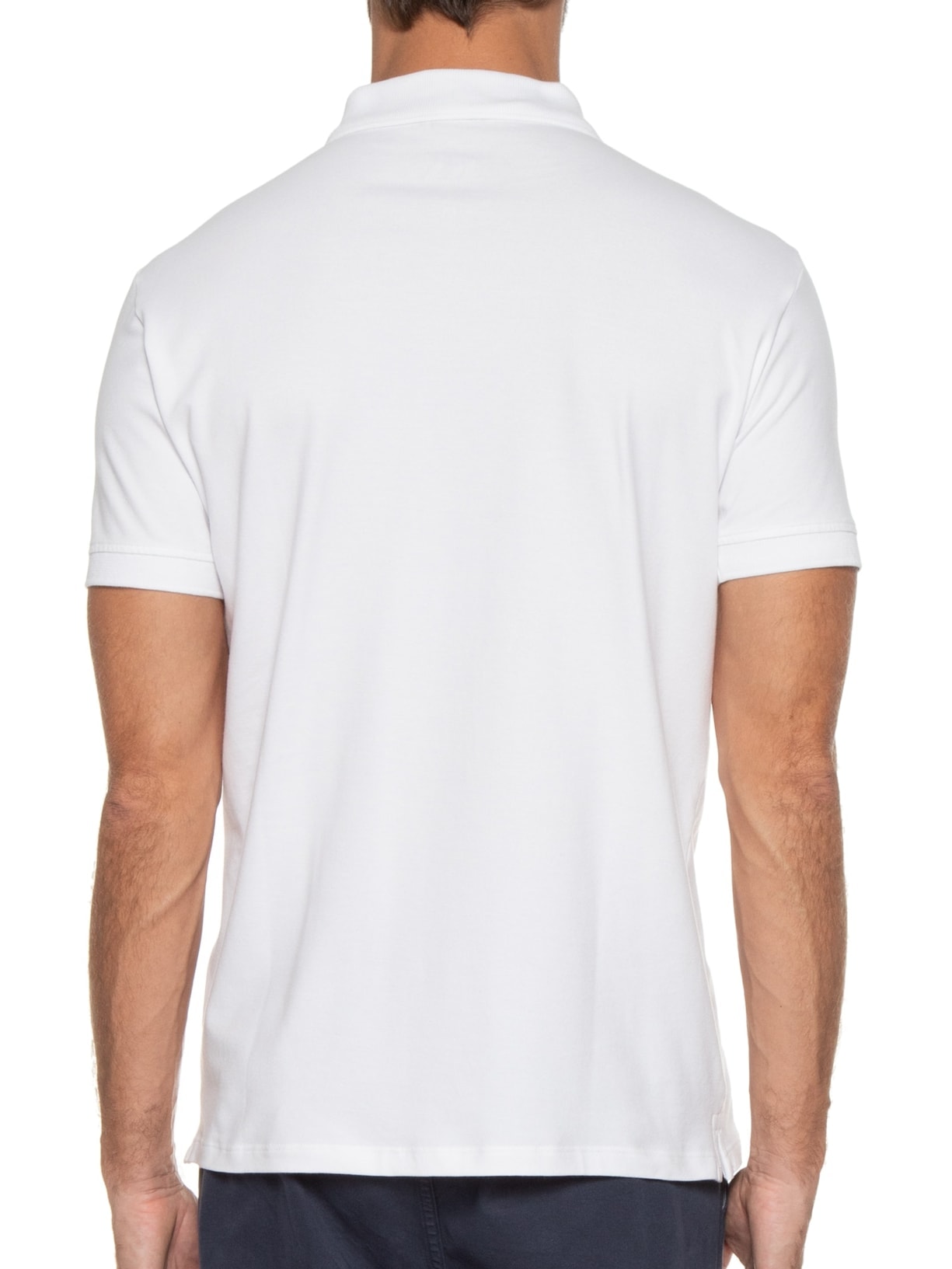 Polo Masculina Pima Piquet Branco Reserva