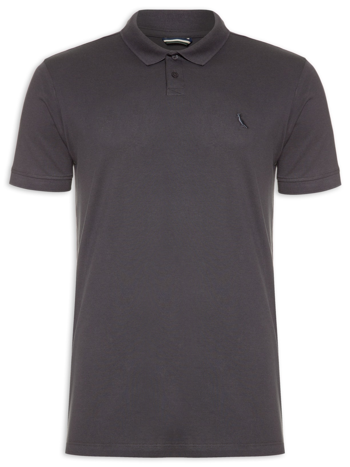 Polo Masculina Pima Piquet - Cinza