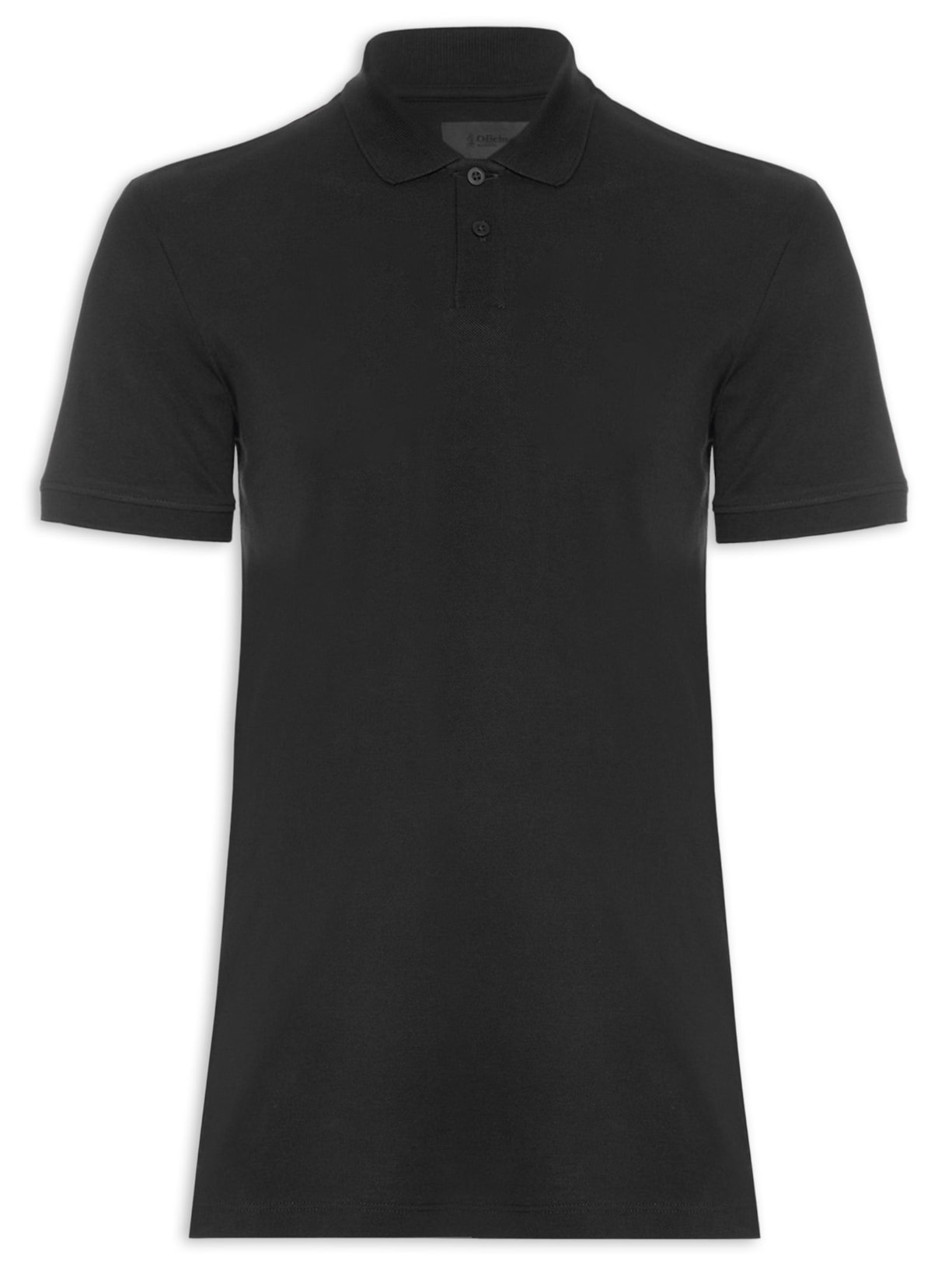 Polo Masculina Pima Piquet Manga Curta - Preto