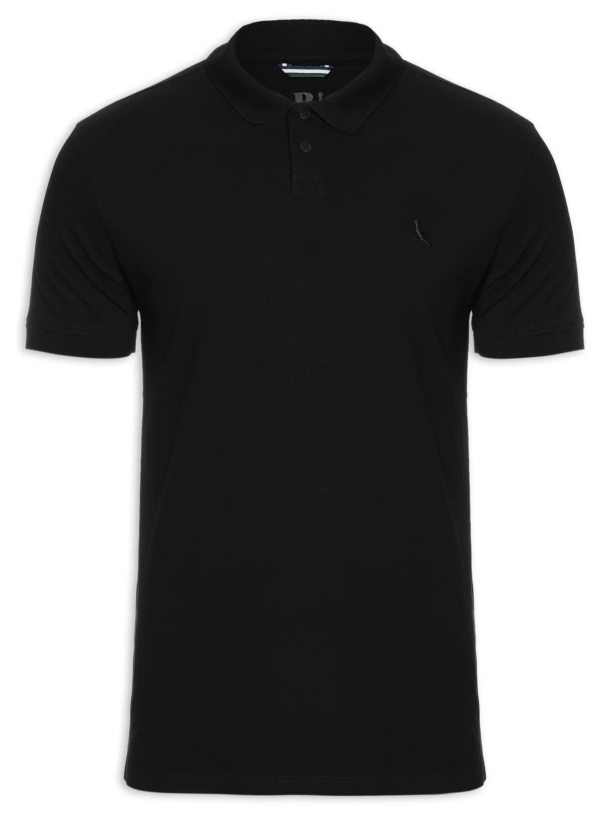 Polo Masculina Pima Piquet Preto Reserva