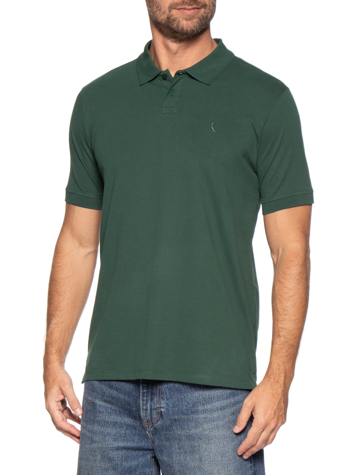 Polo Masculina Pima Piquet Verde Reserva