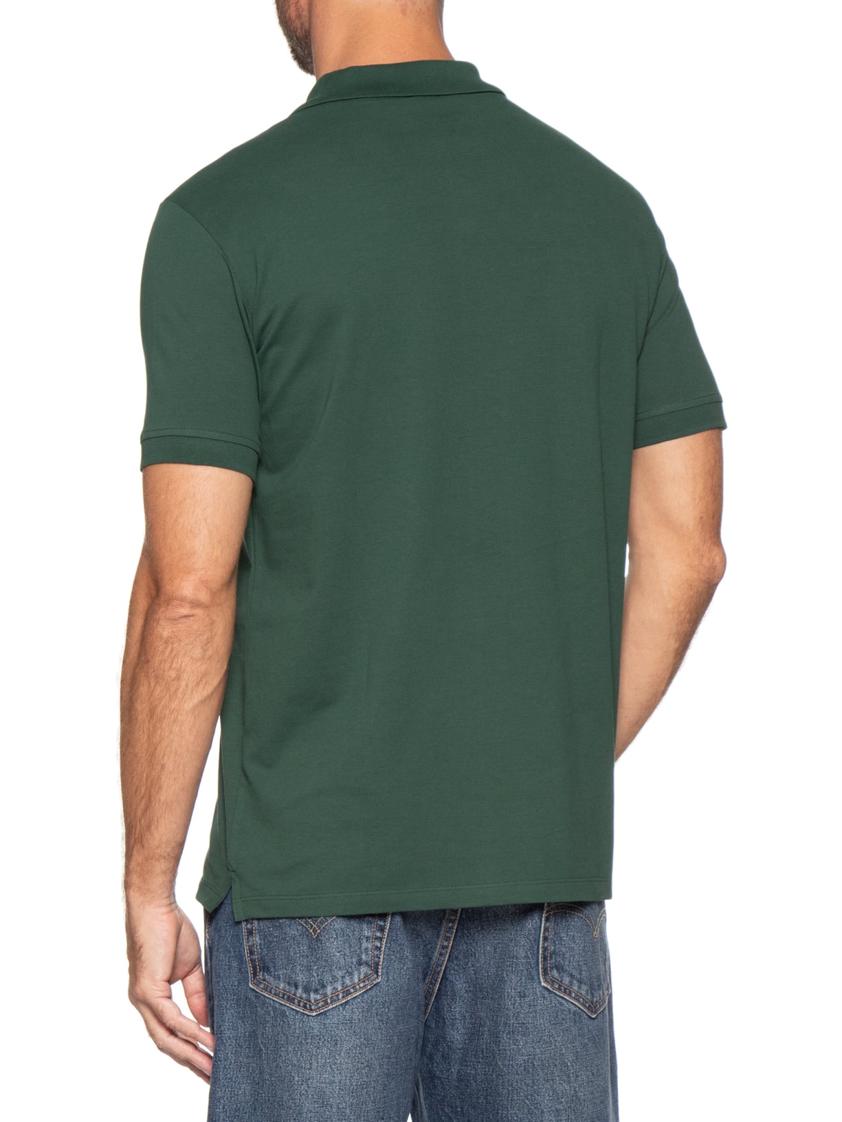 Polo Masculina Pima Piquet Verde Reserva
