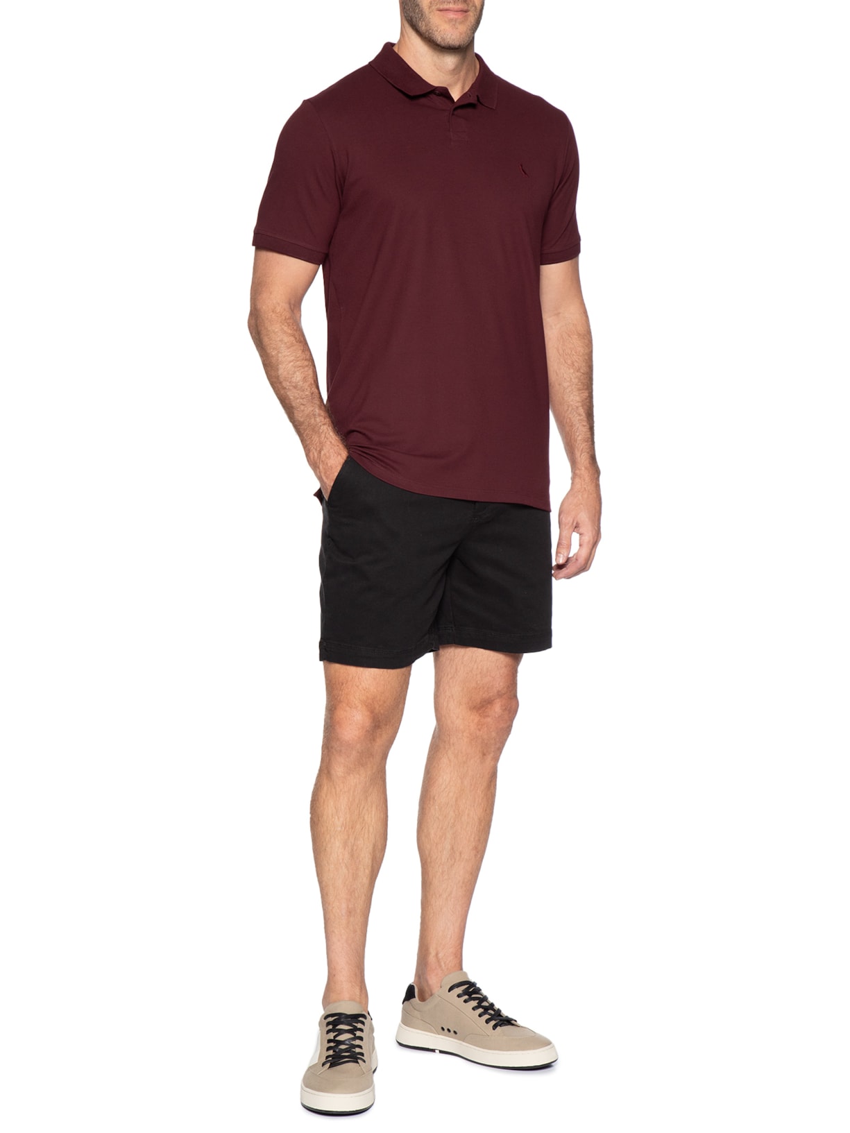 Polo Masculina Pima Piquet – Vermelho Reserva