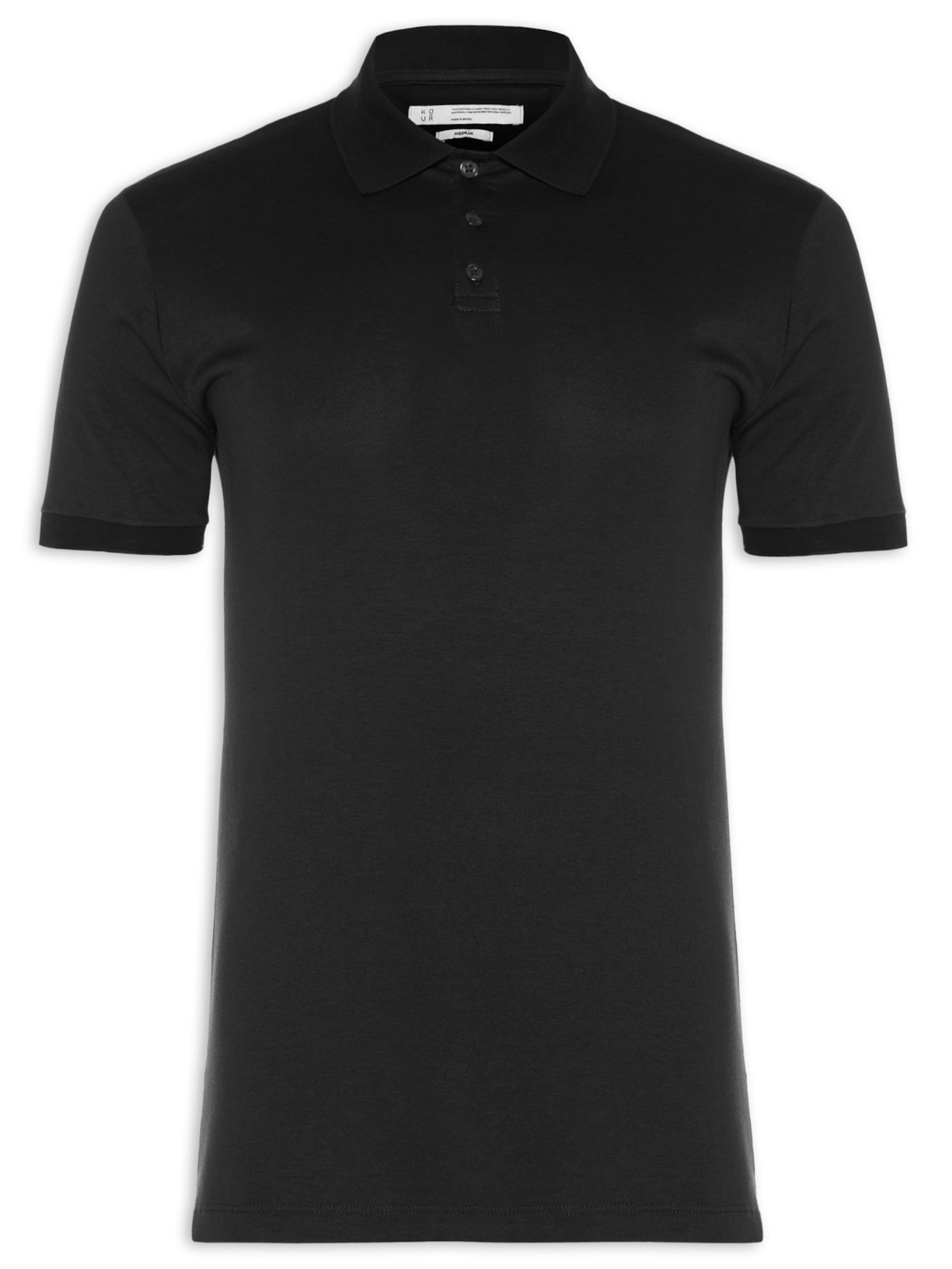 Polo Masculina Pima - Preto