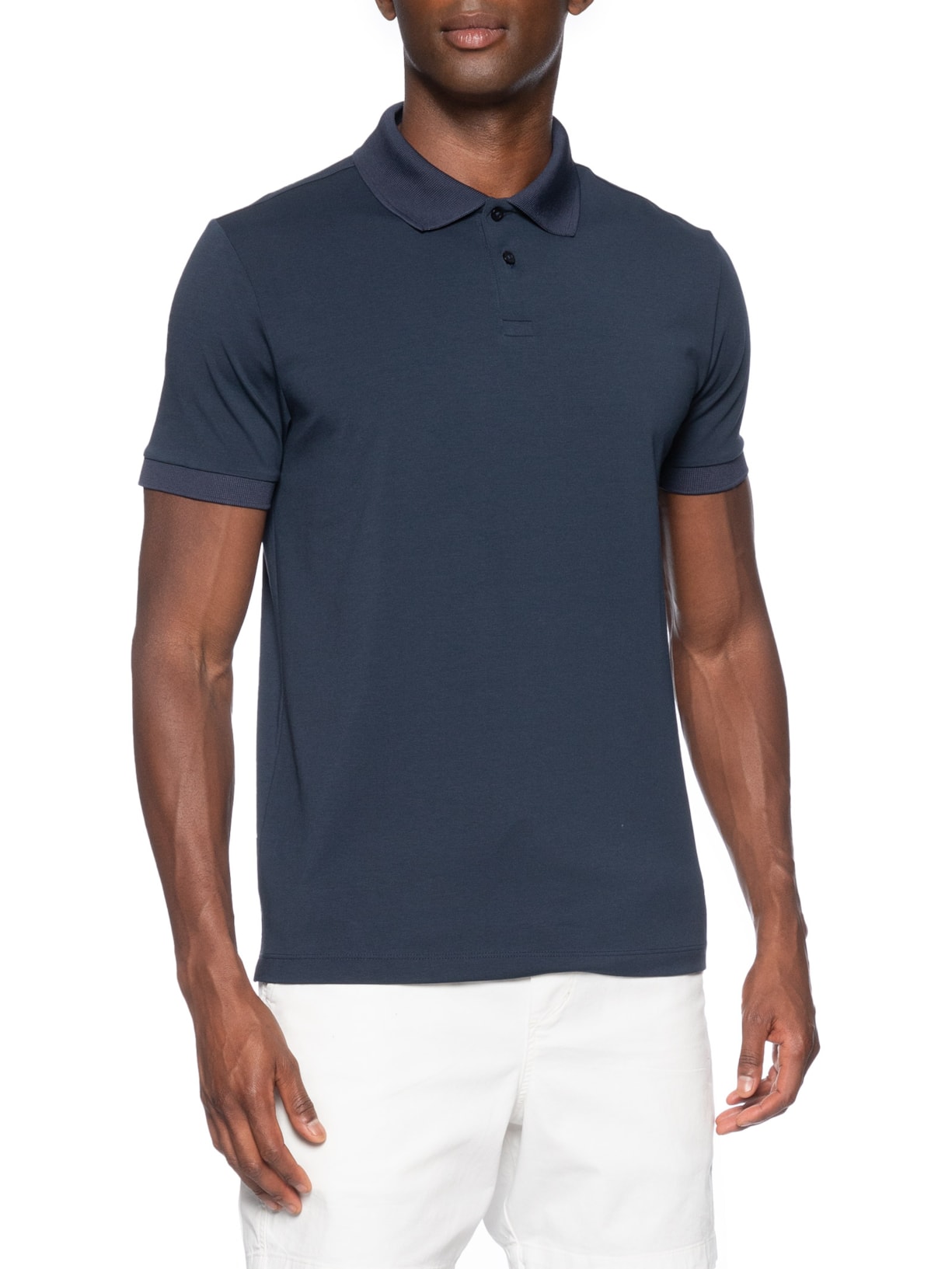 Polo Masculina Pima Tech Azul Reserva